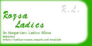 rozsa ladics business card
